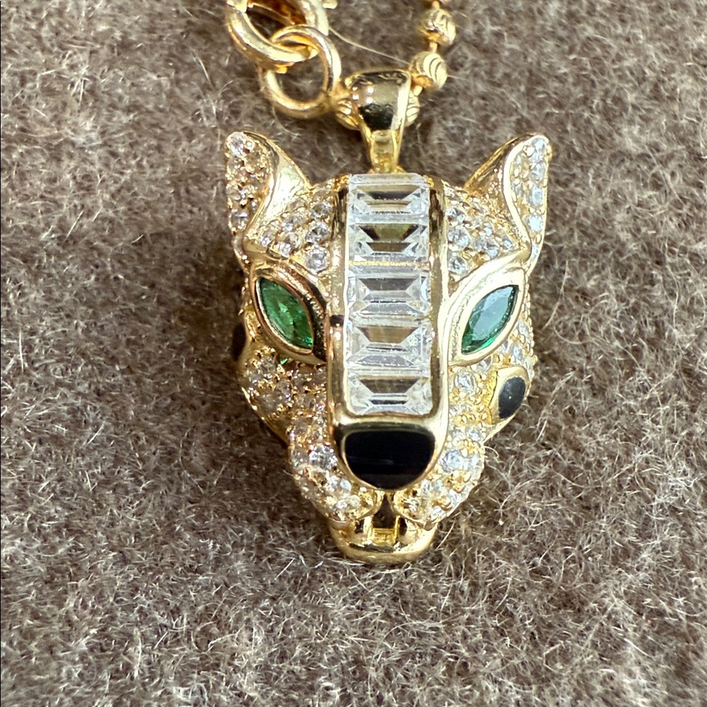 Gold panther Pendant Necklace
